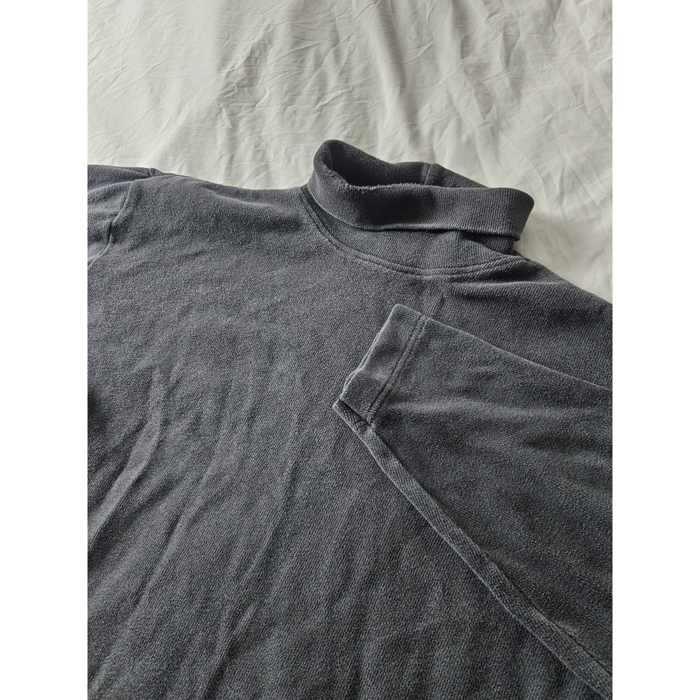 Vintage 90s GAP Faded Blank Ribbed Knit Turtleneck‎ Sweater Gray Mens Xl
